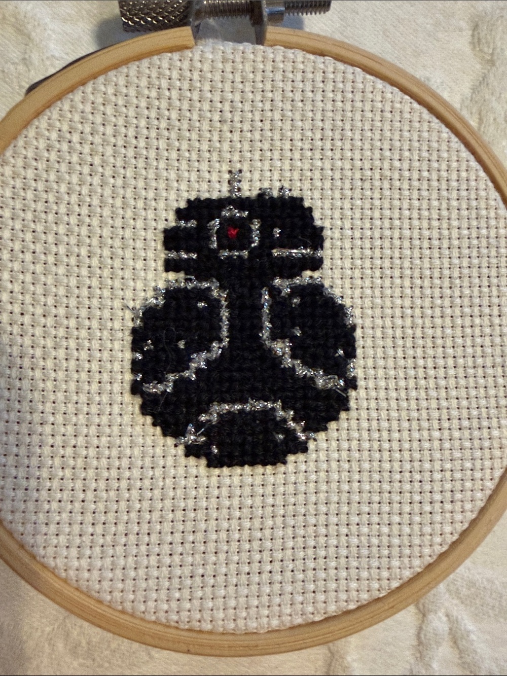 Handcrafted YYZ Embroidery Hoop Wall Art - Black with Red Accent. Starwars, YYZ - Picture 6 of 7